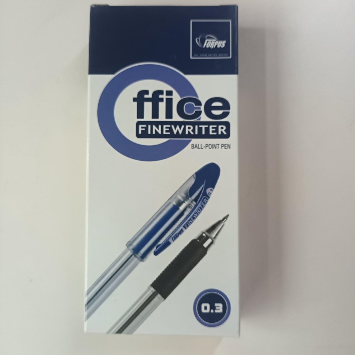 Pen Ballpoint Finewriter Zwart 0.3mm Zwart Forpus 12 stuks