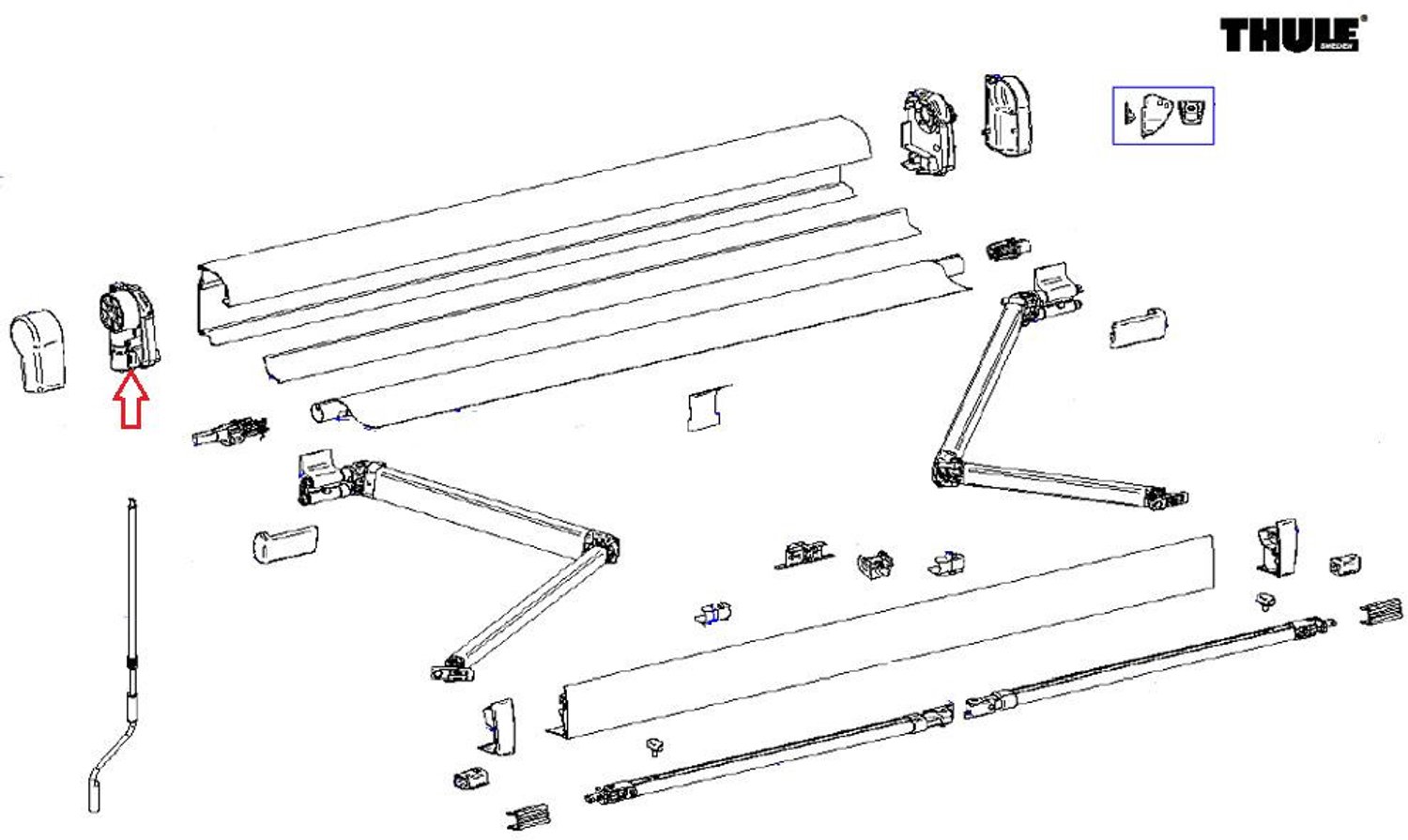 Thule 4900 Binnenkap links antra