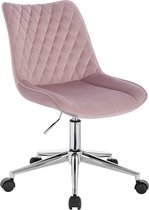 Bureaustoel modern Jancsi - Op wielen - Ergonomische bureaustoel voor volwassenen - Roze - In hoogte verstelbaar - Velvet