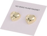 Fako Bijoux® - 2x Magnetische Broche Hart - Hoofddoek Magneet - Sjaal - Hijab Accessoires - Abaya - 14mm - Set 2 Stuks - Shiny Goud