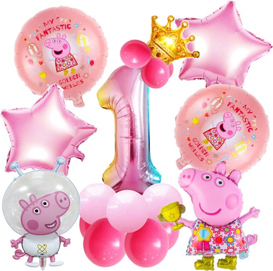 Décoration Peppa Pig Anniversaire 1 an - Set de Ballon en