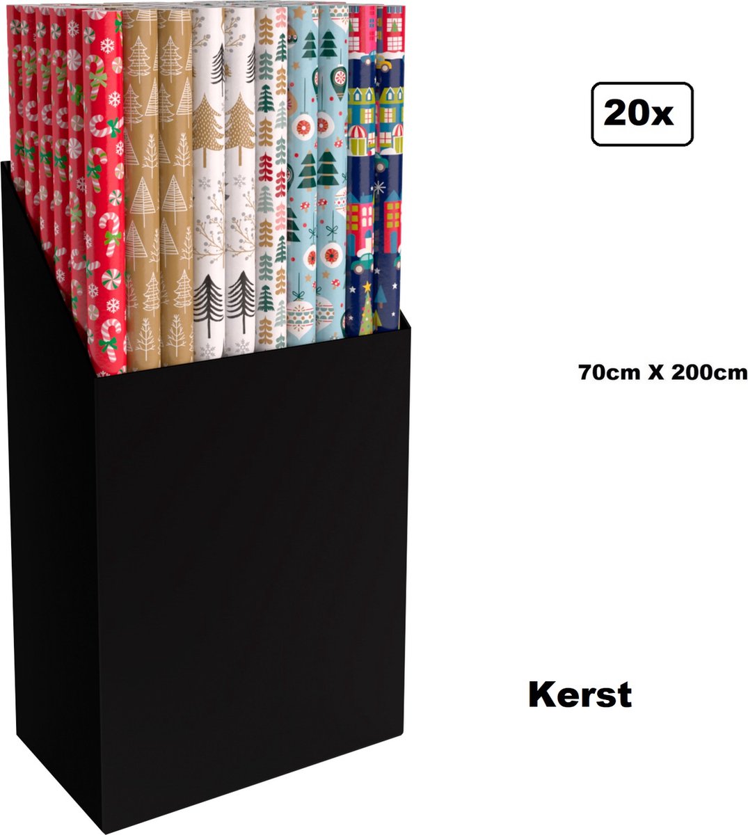 20x Rouleau de papier cadeau 70cm x 200cm Assortiment de Noël - Fête thème  party