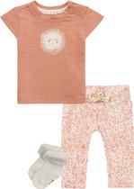 Noppies - Kledingset - 3delig - Broek Navassa - Shirt Nicolett Rose Down en 1 paar sokjes - Maat 74