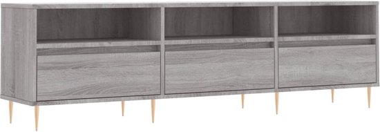 vidaXL - Tv-meubel - 150x30x44,5 - cm - bewerkt - hout - grijs - sonoma - eikenkleurig