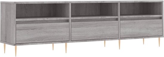 vidaXL Tv-meubel 102x35x45 cm bewerkt hout grijs sonoma eikenkleurig