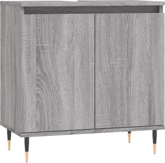 Badkamerkast 30x30x190 cm bewerkt hout sonoma eikenkleurig