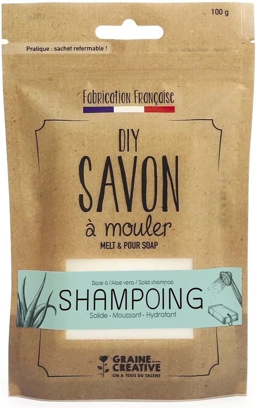 Graine Créative Feste Shampoo Basis Mit Aloe Vera (100 G) - Zum Selbstanrühren, Plastikfrei