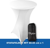 Statafelrok Wit – ∅ 80-85 x 110 cm - Statafelhoes met Draagtas - Luxe Extra Dikke Stretch Sta Tafelrok voor Statafel – Kras- en Kreukvrije Hoes