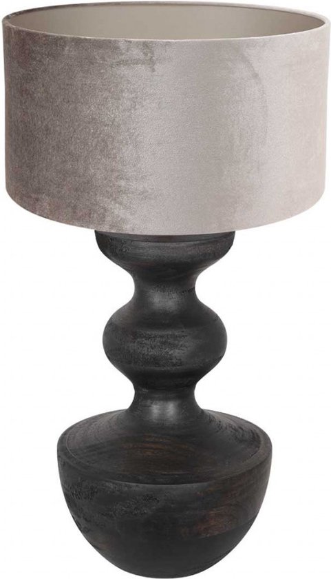 Anne Light and home tafellamp Lyons - zwart - hout - 40 cm - E27 fitting - 3476ZW