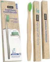 Sence - Bamboo Tandenborstel - Medium - Voordeelset van 6 Stuks!!- Groen.