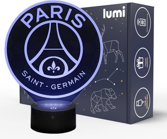 Veilleuse Lumi 3D - 16 Couleurs - PSG - Paris Saint Germain