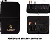PXP Penselen etui zwart 21cm x 19cm - Penseel verjaardag thema feest festival schmink
