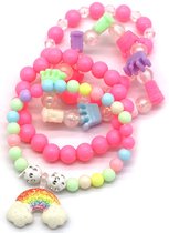 Armbanden voor Kinderen - Elastisch - 4 Stuks - Regenboog