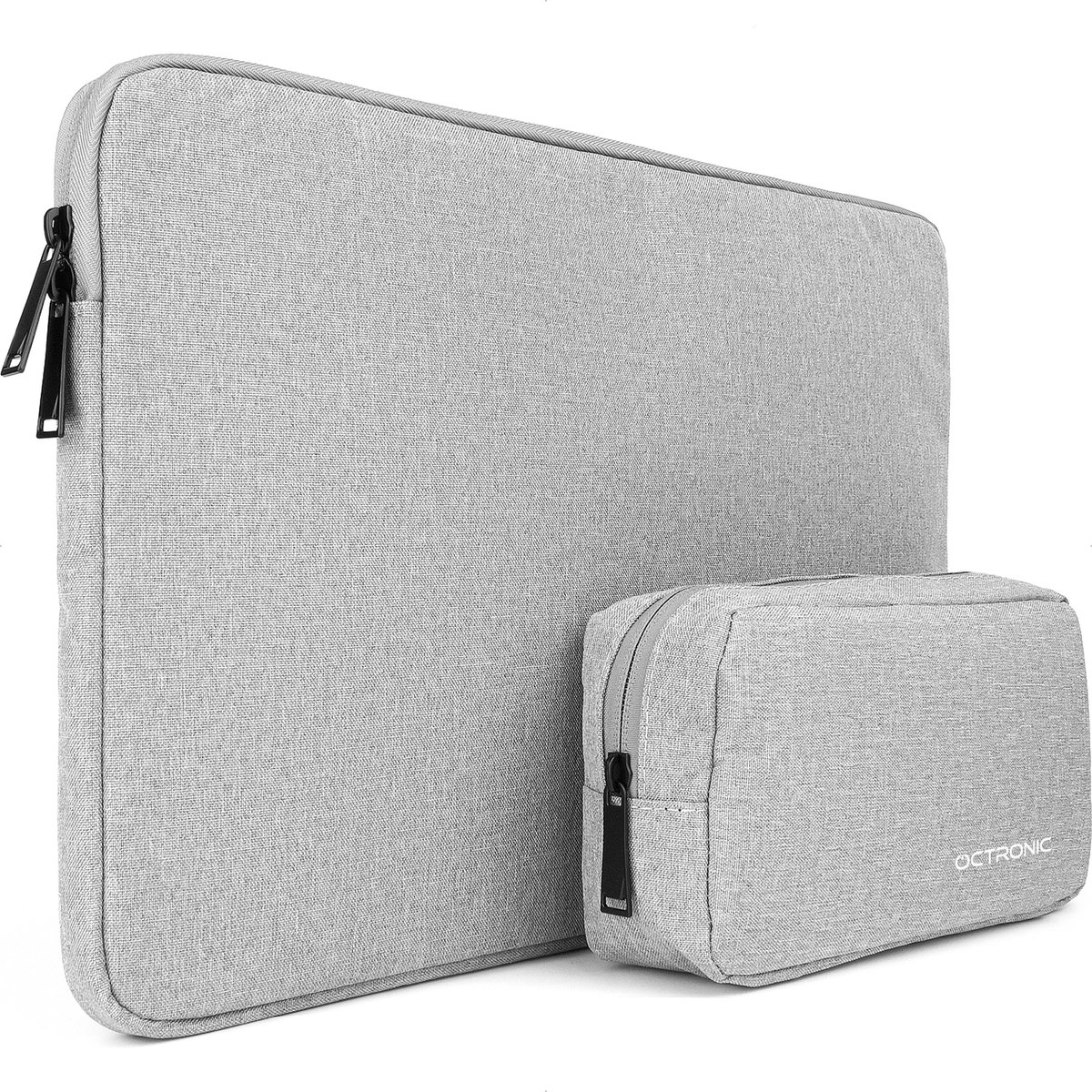 Laptophoes 15,6 inch - Laptop Sleeve geschikt voor MacBook Pro 16 inch - Tablet Hoes - met kabel organizer etui - Grijs