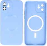 Hoesje Geschikt voor iPhone 11 - Back Cover - MagSafe Hoesje met Camera Beschermer - Blauw