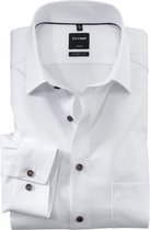 OLYMP Luxor modern fit overhemd - satijnbinding - wit - Strijkvriendelijk - Boordmaat: 44