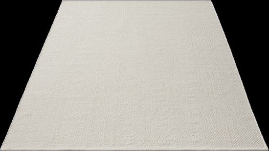 Karpet24 Stockholm Tapis en laine tissée lisse fait main Crème-250x250 carré