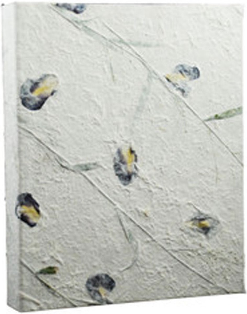 4-rings map, mulberry papier met irisbloemen