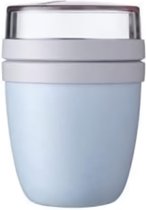 Lunchpot Ellipse mini-Nordic blue - 300 ml praktische mueslibeker, yoghurtbeker, To go beker - geschikt voor diepvriezer, magnetron en vaatwasser, polypropyleen, 470 ml