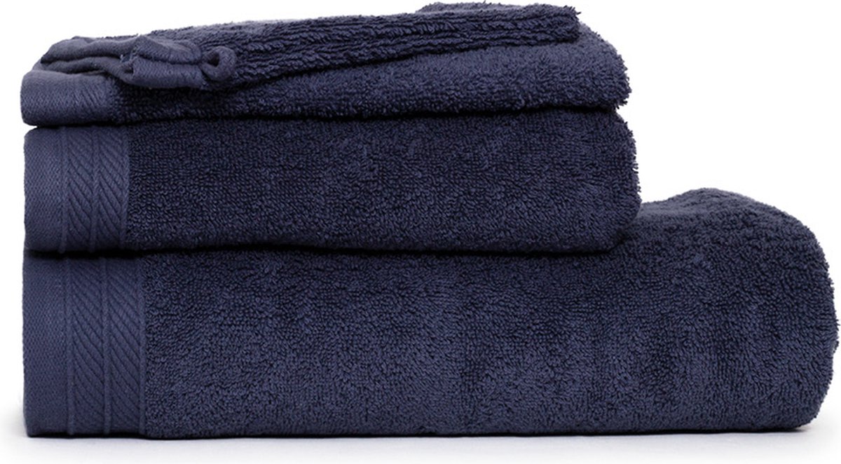 The One Towelling Organische handdoeken set – Badlakens, Handdoeken, Gastendoekjes & Washandjes – 11-Delig – Organisch katoen - Denim