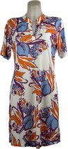 Angelle Milan - Vêtements de voyage pour femmes - Robe Oranje/ bleue - Respirante - Sans rides - Robe durable - En 5 tailles ! - Taille XL