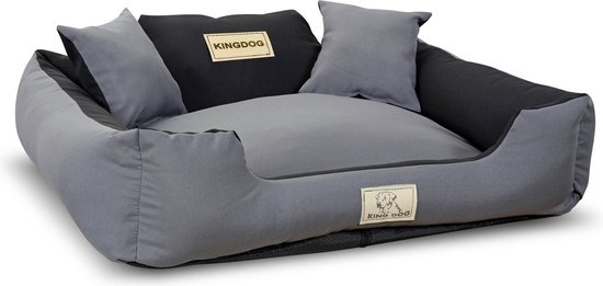 KingDog Comfortable Dog Bed with Cushion, Eco-Leather, Personalised
