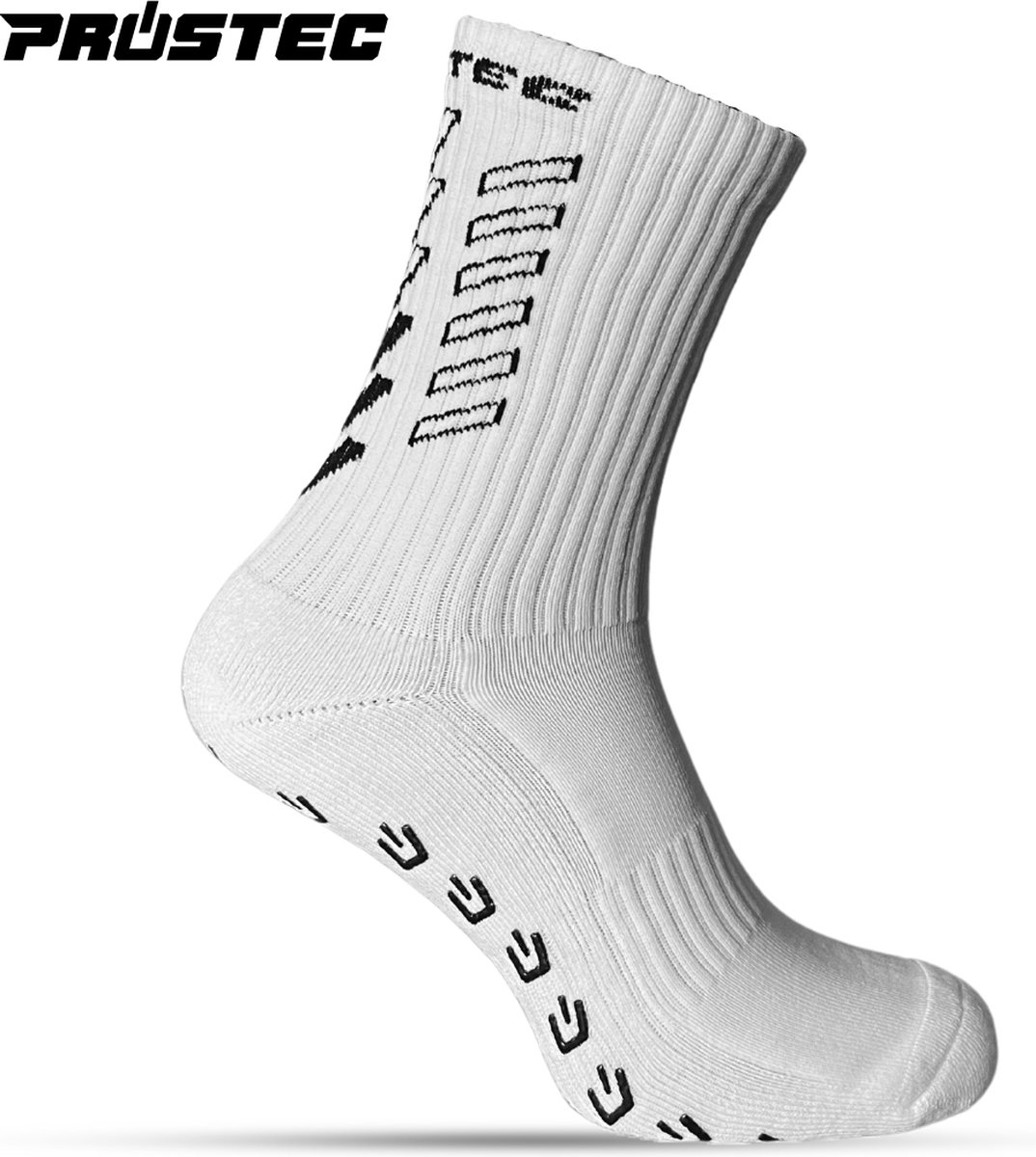 Prostec® Gripsokken - Gripsokken Voetbal - Grip Socks - One Size - Anti Slip - Gripsokken Wit