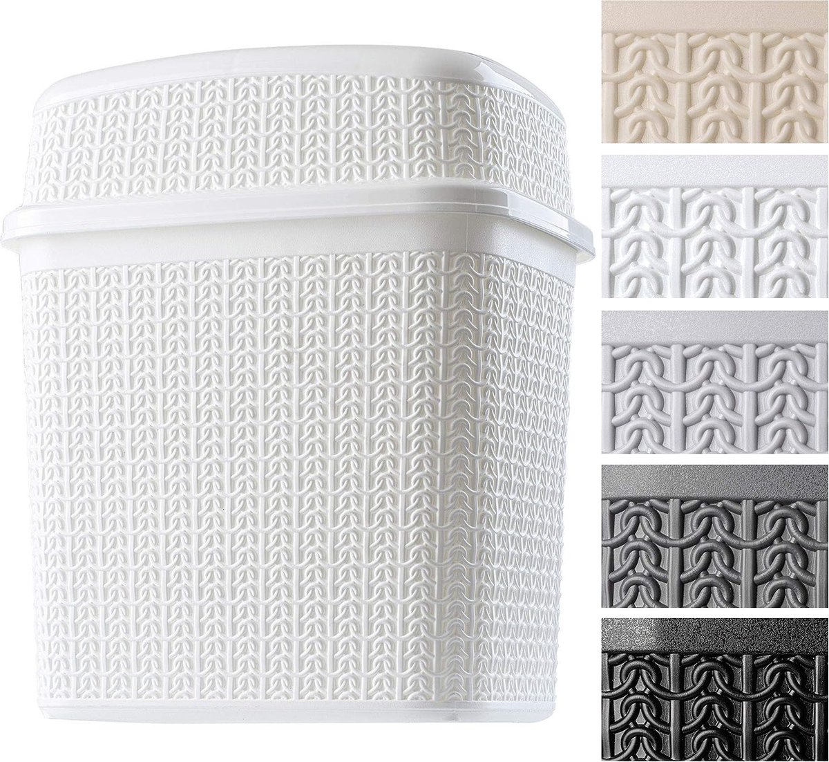 Goedkoopste Cosmetica-emmer van kunststof, afvalemmer met kanteldeksel, afvalbak, vuilnisemmer voor badkamer, keuken, lichte emmer, badkameremmer, binnenemmer (10 l, wit