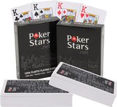 (2x) Jeu de cartes en plastique PokerStars (pack duo) | Cartes de poker (format large) | Étanchéité | Sans courbure et sans plis | Flexible | Cartes à jouer pour le poker - 2 x Zwart