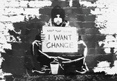Fotobehang - Vlies Behang - I Want Change Graffiti - 208 x 146 cm