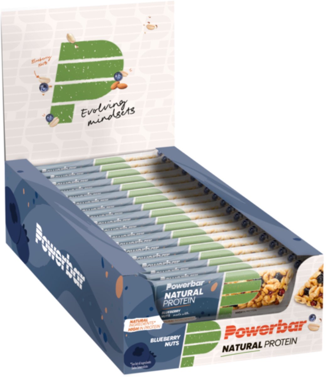 Goedkoopste Powerbar Vegan eiwitreep | Natural Protein bar | Blueberry Nuts 18x40g