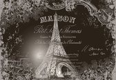 Fotobehang - Vlies Behang - Vintage Eiffel Toren - 368 x 254 cm