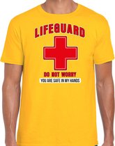 Bellatio Decorations lifeguard verkleed t-shirt heren - geel - strandwacht/carnaval outfit XXL
