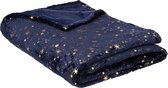 Feeric Christmas bank deken/plaid- sterren 130 x 180 cm - blauw