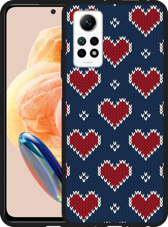 Cazy Hoesje Zwart Geschikt Voor Xiaomi Redmi Note 12 Pro 4g Gebreide Hartjes Bol 6135