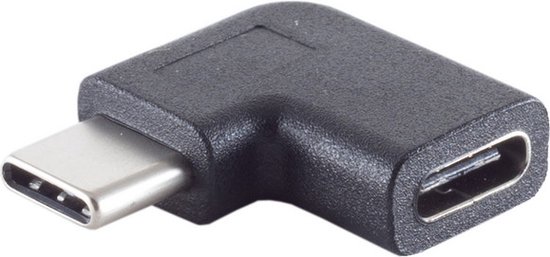 Powteq- Premium USB C koppelstuk - USB 3.1 - haaks opzij - 90 graden koppelstuk - USB C -> USB C - 10 Gbit/sec