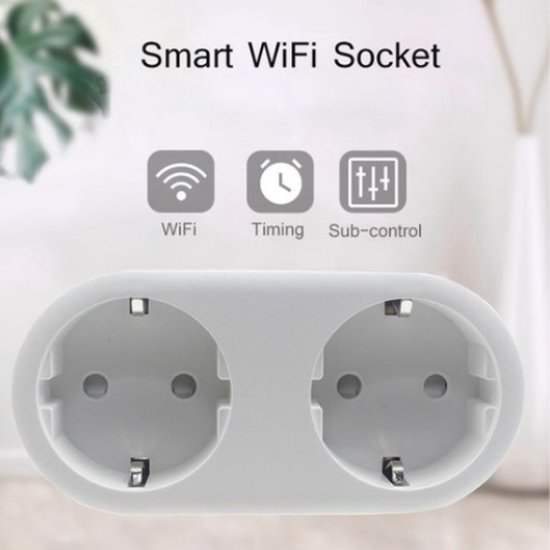 Smart Wifi Plug avec USB-A et USB-C - Smart Plug Unique - Silvergear