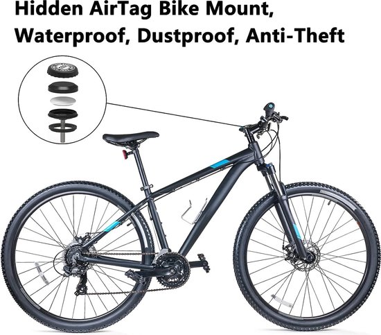 XMoving Mountainbike pedalen met AirTag Mount Verborgen, MTB Fiets Platte Pedalen voor AirTag Houder in Aluminiumlegering, 9/16 inch Verzegeld Lager Lichtgewicht Platform