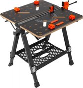 Bol.com werk- en opspantafel 454kg draagvermogen 70x65cm Groot werkblad Opklapbaar 60-92cm In hoogte verstelbaar Werkbank MDF ta... aanbieding