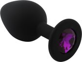 Banoch - Buttplug Penumbra Deep Purple Small - Siliconen buttplug Zwart - kristal - Paars