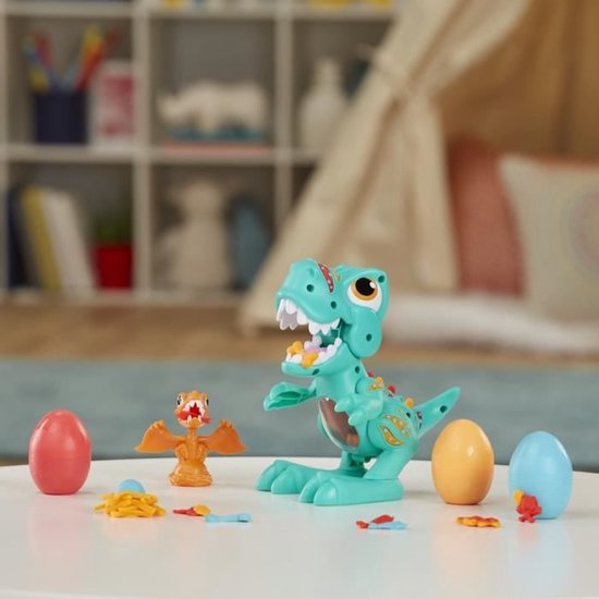Play-Doh Dino Crew Langnek Bronto-Speelgoeddinosaurus Voor Kinderen Vanaf 3 Jaar Met 2 Play-Doh-Eieren Van Elk 71 Gram