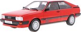De 1:18 Diecast Modelauto van de Audi Coupe GT uit 1983 in rood. De fabrikant van het schaalmodel is MCG. Dit model is alleen online beschikbaar.