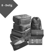Goodston - Packing cubes - 8 delig - Zwart - verschillende maten tassen - cadeau - packing cubes set - packing cubes backpack - compression cube - packing cubes compression