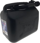 Jerrycan zwart voor brandstof - 10 liter - inclusief schenktuit - o.a. benzine / diesel