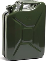Bidon en métal 20 litres vert armée - convient au carburant - essence / diesel