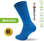 Tobeyz Hoogwaardig Bamboe Sokken - 6 paar in kleur Blauw - Bamboe 80% - Maat 43/46 - Dames en Heren