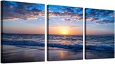 Canvas foto zonsondergang strand, zee landschap moderne kunstdruk decoratie wandafbeeldingen woonkamer slaapkamer keuken eetkamer en badkamer