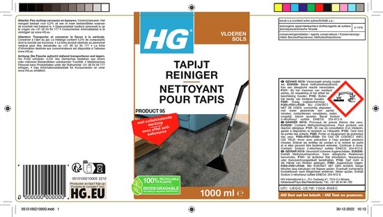 HG tapijtreiniger 1L (product 95) 1L - HG