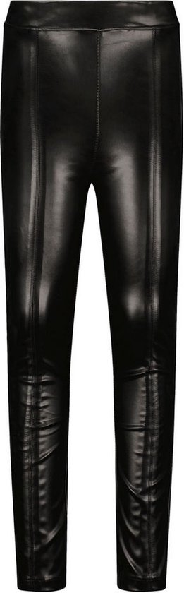 Meisjes skinny broek nep leer - Zwart