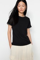 Trendyol TWOSS19AD0085 Volwassenen Vrouwen T-shirt Single pack - Zwart - XL